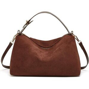 ✨ Obosoyo Faux Suede Women Brown Trendy Pillow Retro Fall Winter Shoulder Bag